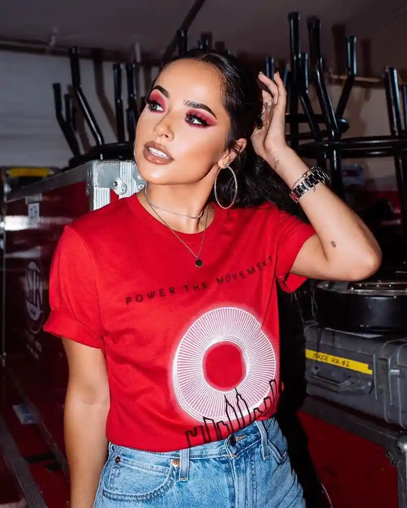 Becky G in a candid moment at a public event