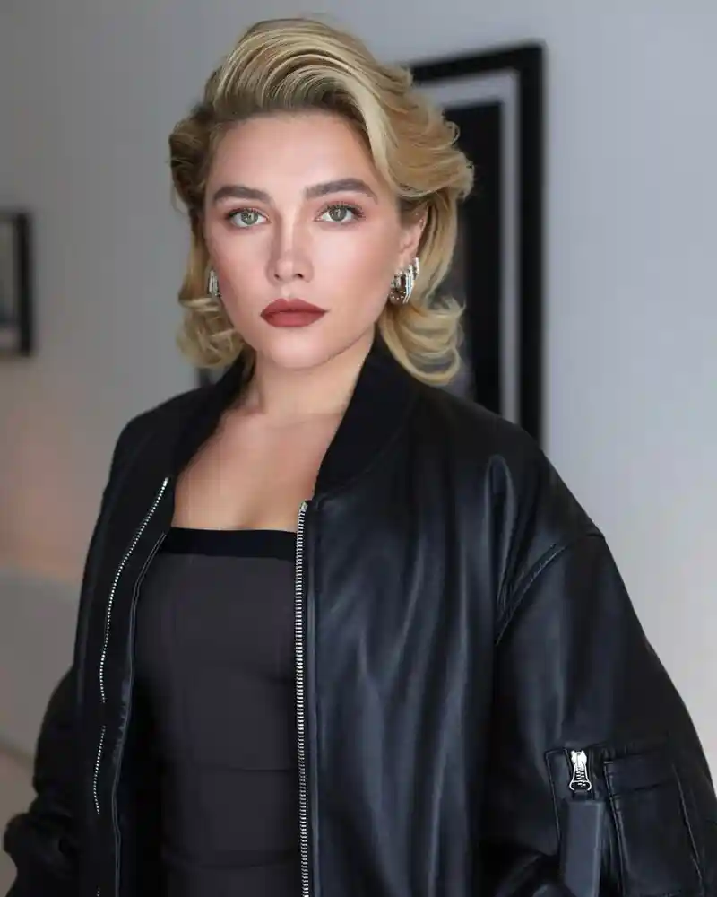 Florence Pugh during a television interview