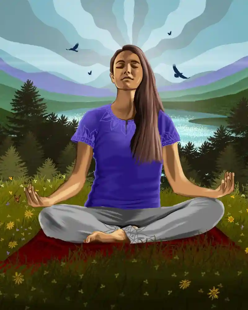Guided meditation session on a yoga mat